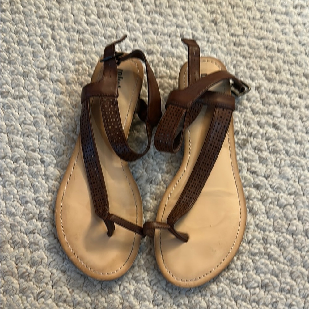 Unlisted Brown Leather Strappy Sandals